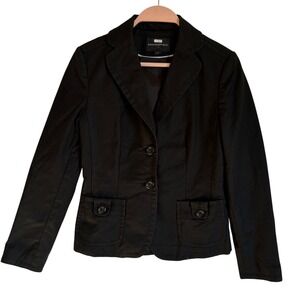 Banana Republic Womens Black One Button Blazer Jacket Sz 0 Tailored Work Office